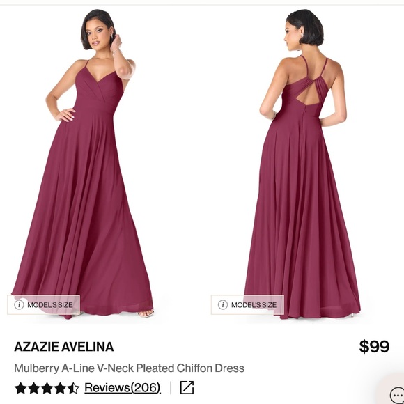 Azazie Full length Dress - Picture 1 of 3